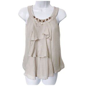 Loft taupe blouse w/ stones, Size XXSP